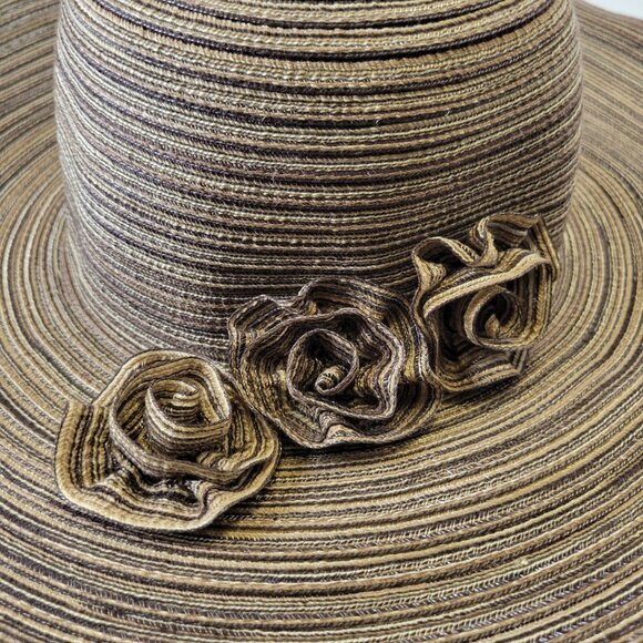 WOMENS Cotton Bendable Wide Brim Large Wedding, Summer Beach Holiday Party Hat - Picture 15 of 16